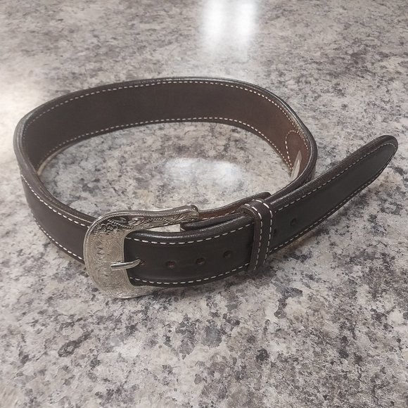 Circle Y Rising Sunflower Tooled Leather Belt